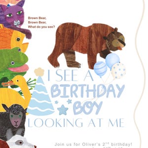 Birthday Party Invitations- Brown Bear Brown Bear Birthday