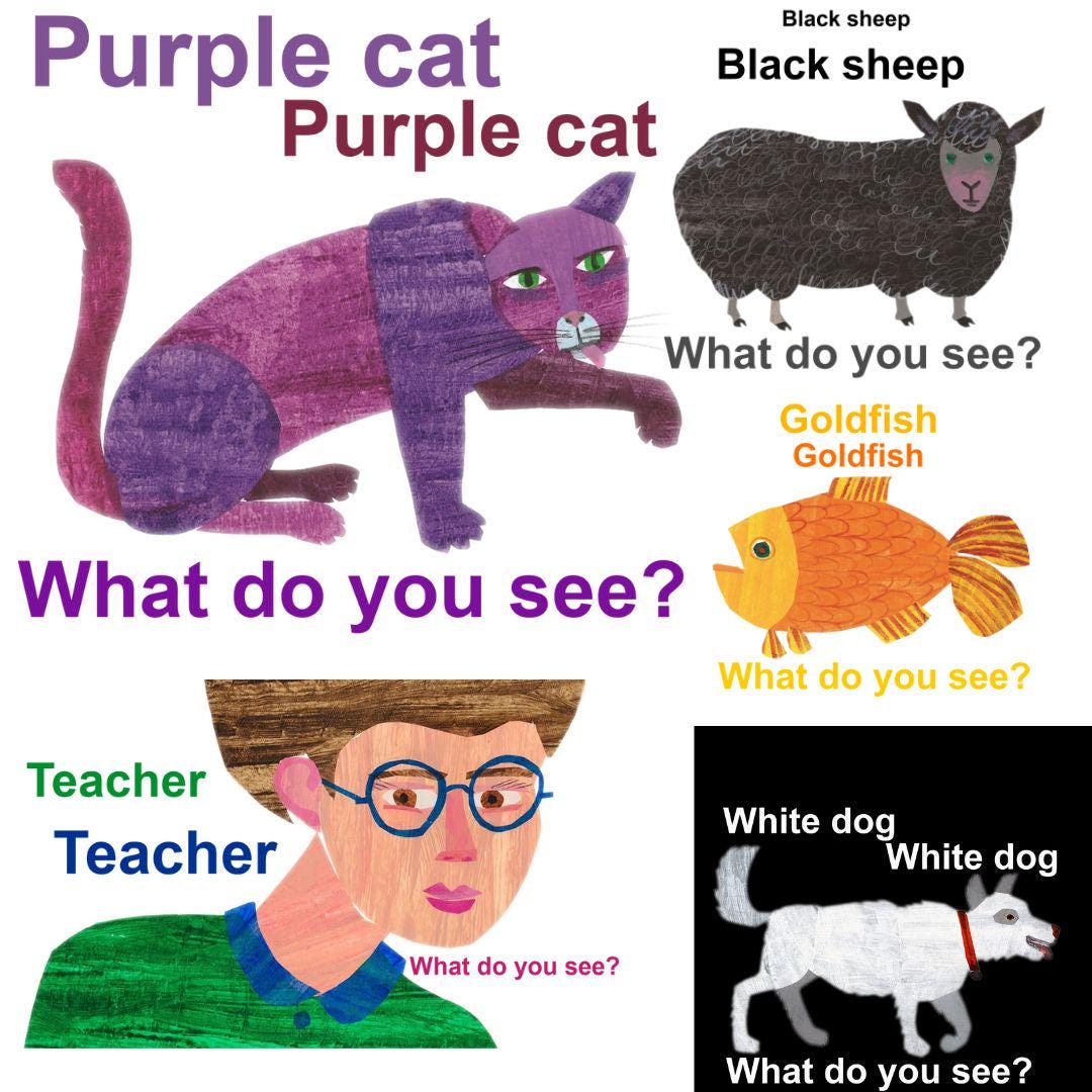 Brown Bear Brown Bear Print Pack 2 (with Words) - Etsy Israel, image size:1080x1080