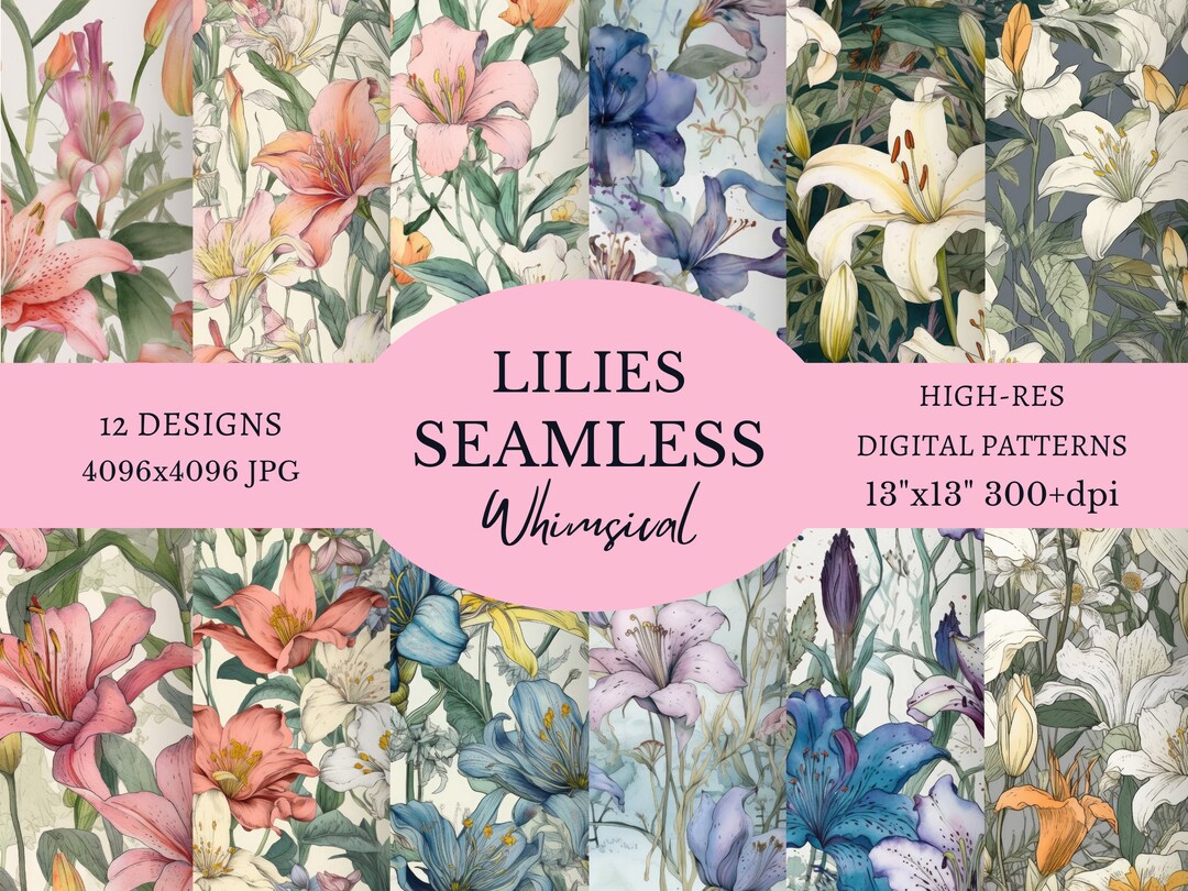 Lilies Seamless, Lilies Pattern, Lilies Background, Seamless, Pattern ...