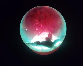 Falling dragon orb with LED base