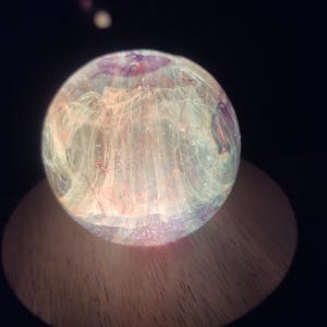Rainbow drop orb with LED base