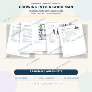 Teen Life Skills Worksheets for Boys | Respect, Hygiene & Independence PDF