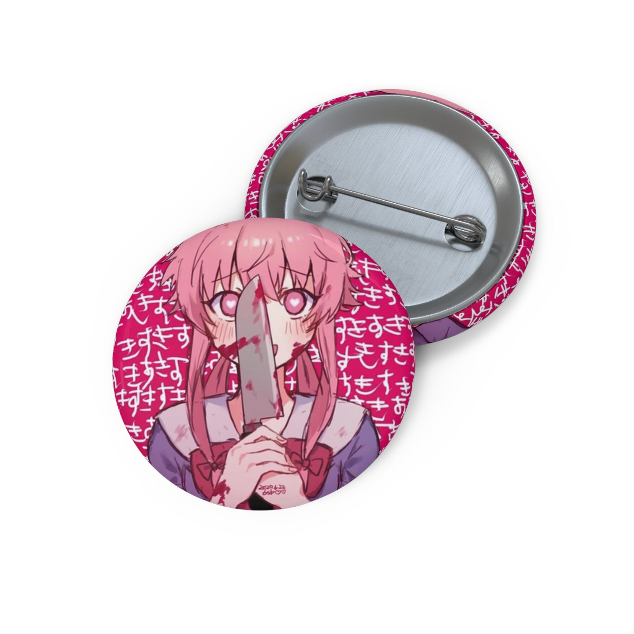 Yuno Gasai Future Diary Pin Mirai Nikki Anime Girl Tinplate Badge Pinback  Button Brooch Otaku Gift 58MM