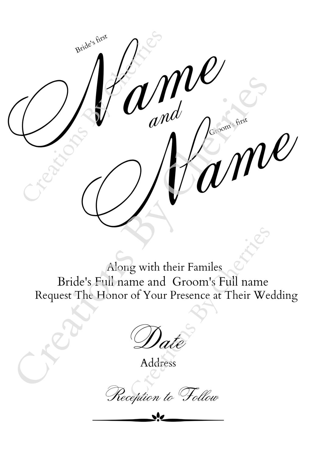 Digital Simple Wedding Invitations Etsy