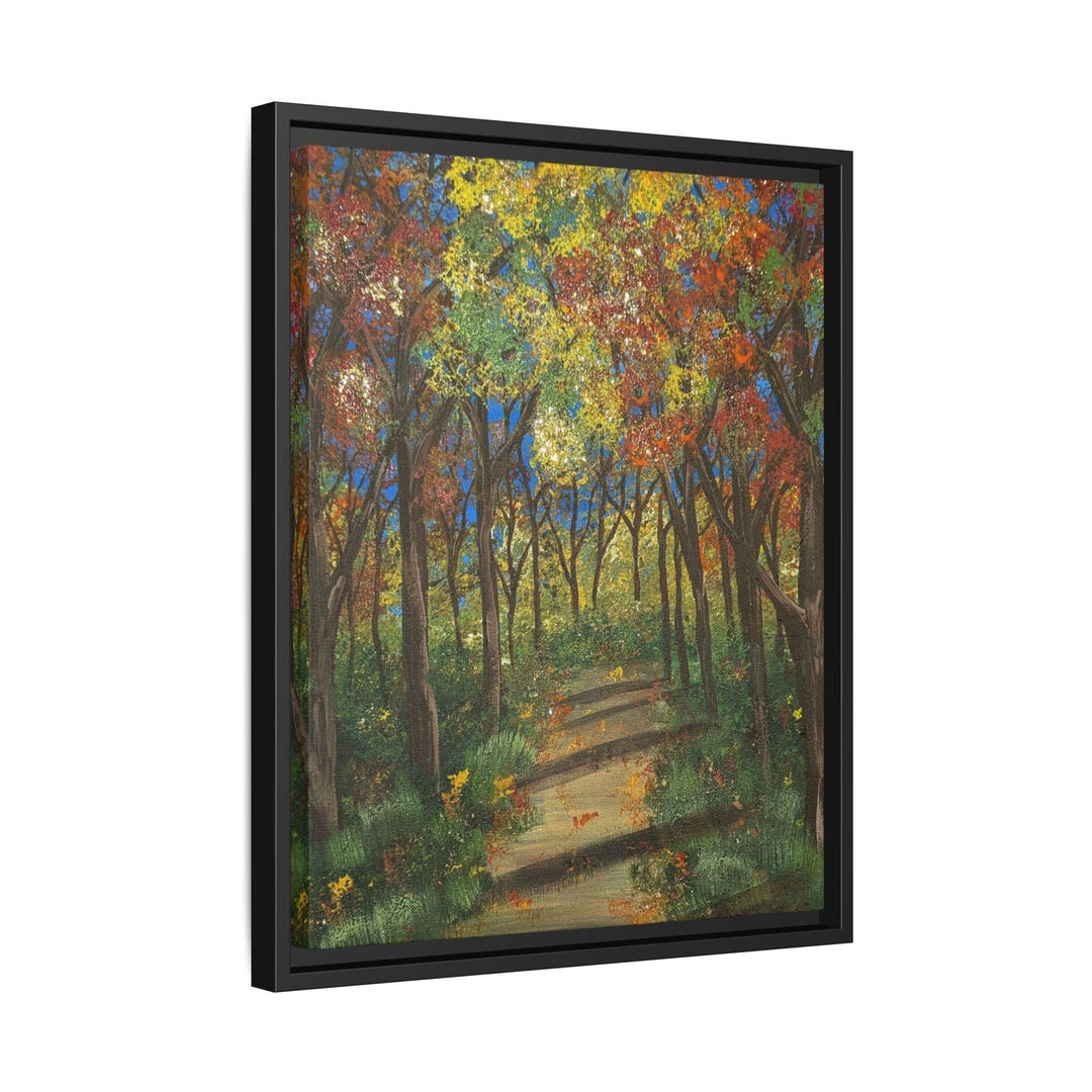 Autumn Forest Path Framed Canvas Print | Fall Landscape Wall Art - Etsy