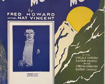 Mellow Mountain Moon Vintage Sheet Music