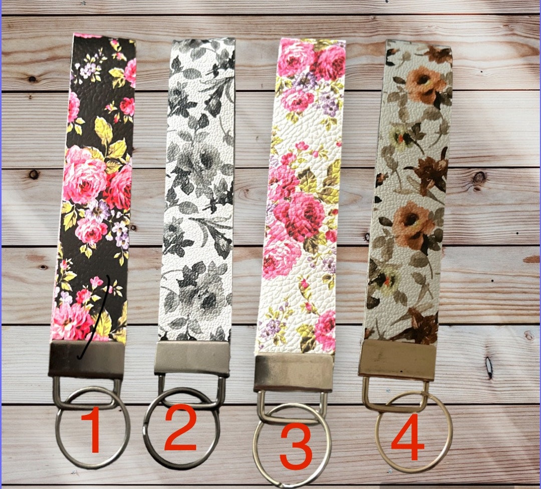 Faux Leather Key Fob, Wristlet, Faux Leather Keychains - Etsy