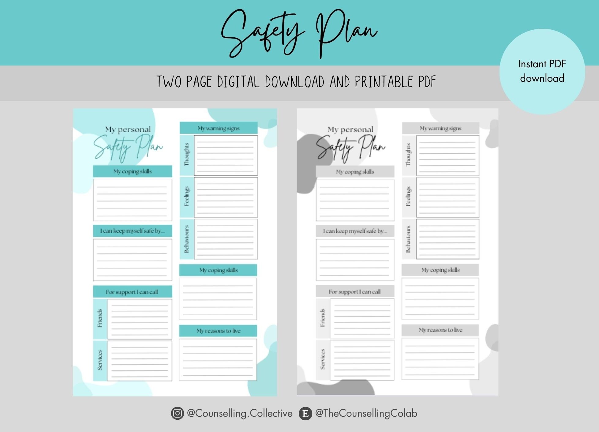 Safety Plan Template Etsy Safety Plan Template Etsy