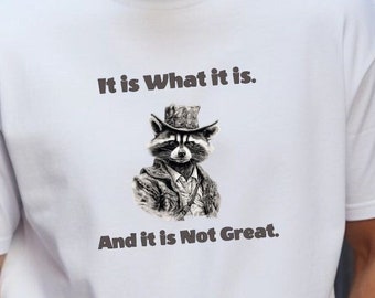Funny Raccoon Meme T-Shirt: Retro Bandit Trash Panda Tee
