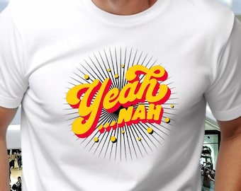 Camiseta "Yeah Nah": jerga australiana divertida, camiseta retro australiana