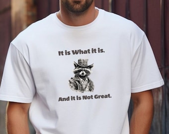 Funny Raccoon Meme T-Shirt: Retro Bandit Tee, Gift for Raccoon Fan