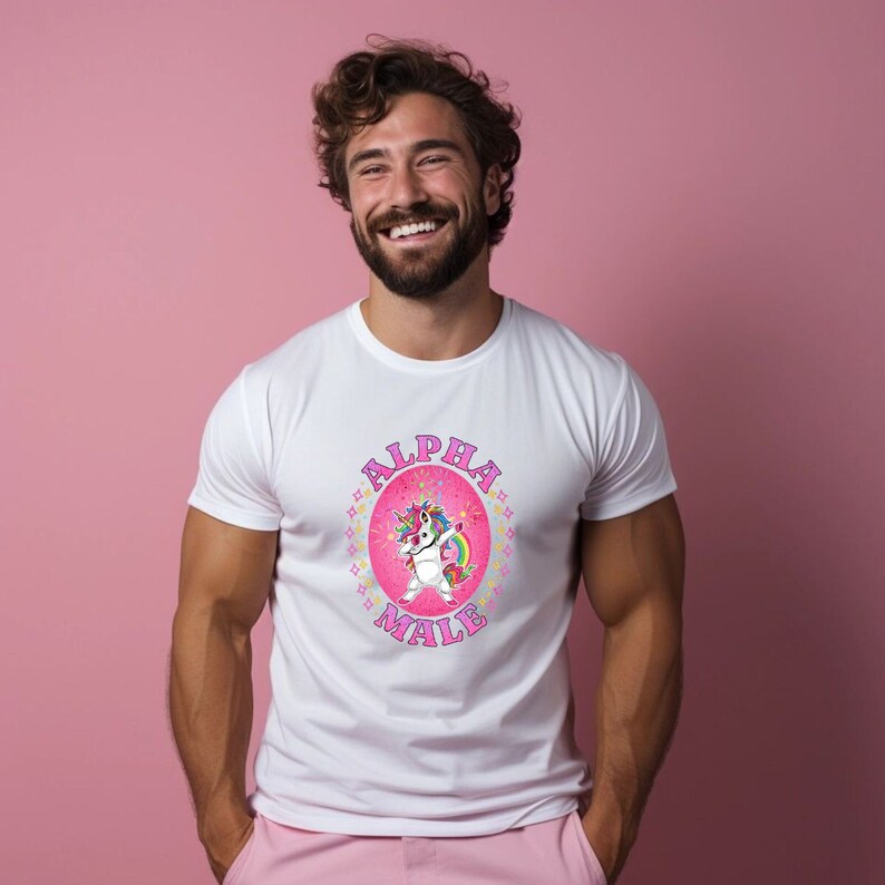 Alpha Male Tshirt, Ironic Funny Shirt,pride Month, Unicorns and