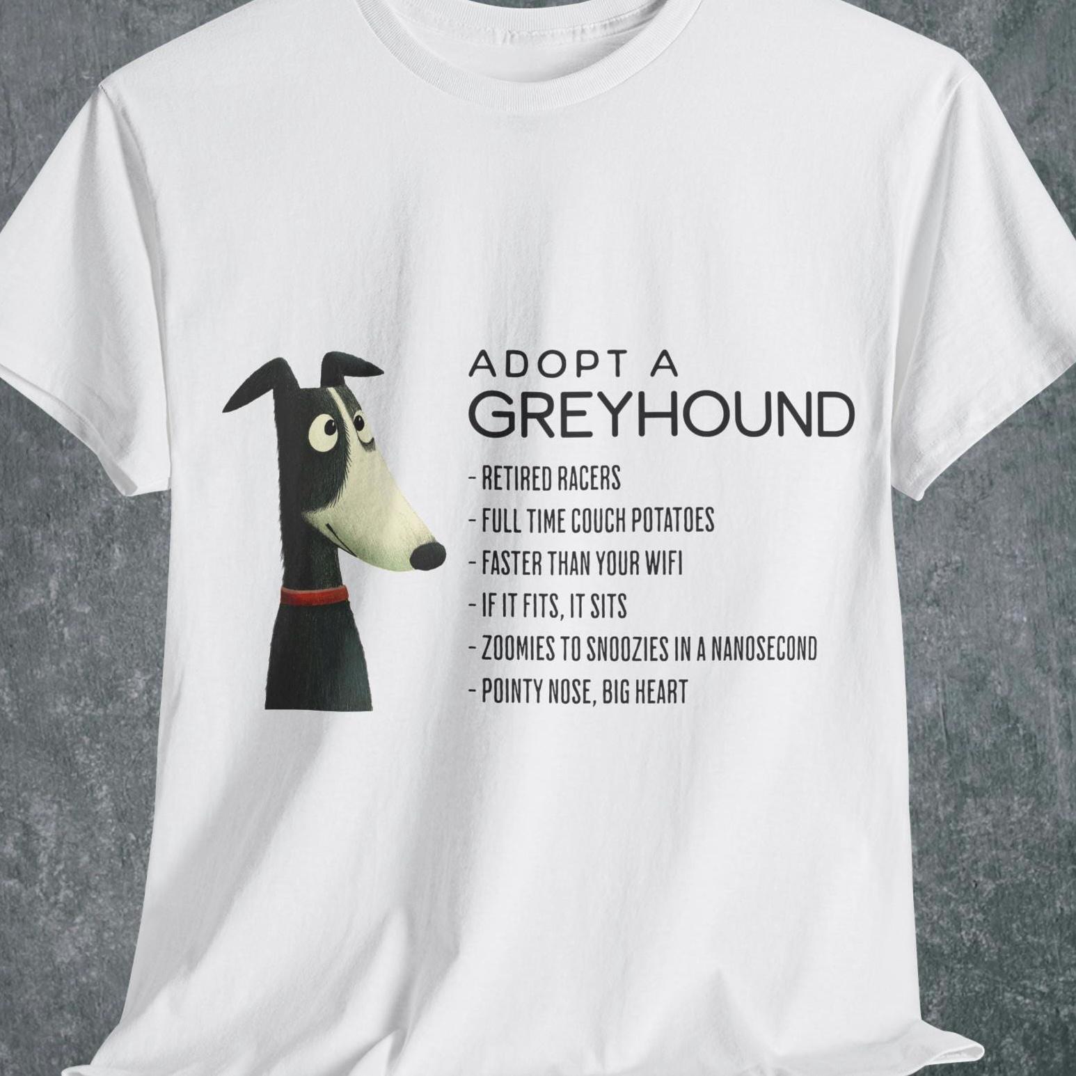 グレイハウンドを応援しよう！Tシャツ：犬救助Tシャツ、グレイハウンド 