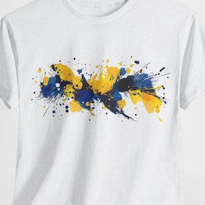 Ukraine Supporter T-shirt, Abstract Ukrainian Colors, stand with Ukraine, Ukrainian flag tee, Gift for friend of Ukraine, Support Zelenskyy