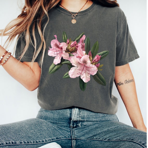 Rhododendron Pink Flower Shirt - Comfort Colors Cottagecore Tee, Garden  Lover Gift, Floral Plant Tee - Etsy