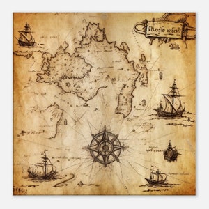 Geheime Piratenkarte auf Keilrahmen