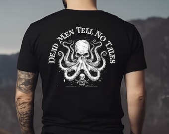Piraci z Karaibów, Koszulka Dead Men Tell No Tales Pirat, Koszulka z czaszką morską, Odzież na imprezę piracką, Prezent dla fanów piratów, Yo Ho Pirates