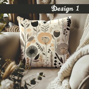 Decorative Pillow Set of 3 for Brown Couch Throw Pillow Cover Flower Boho Accent Pillow Floral Pillow Case for Grey Sofa Neutral Pillow