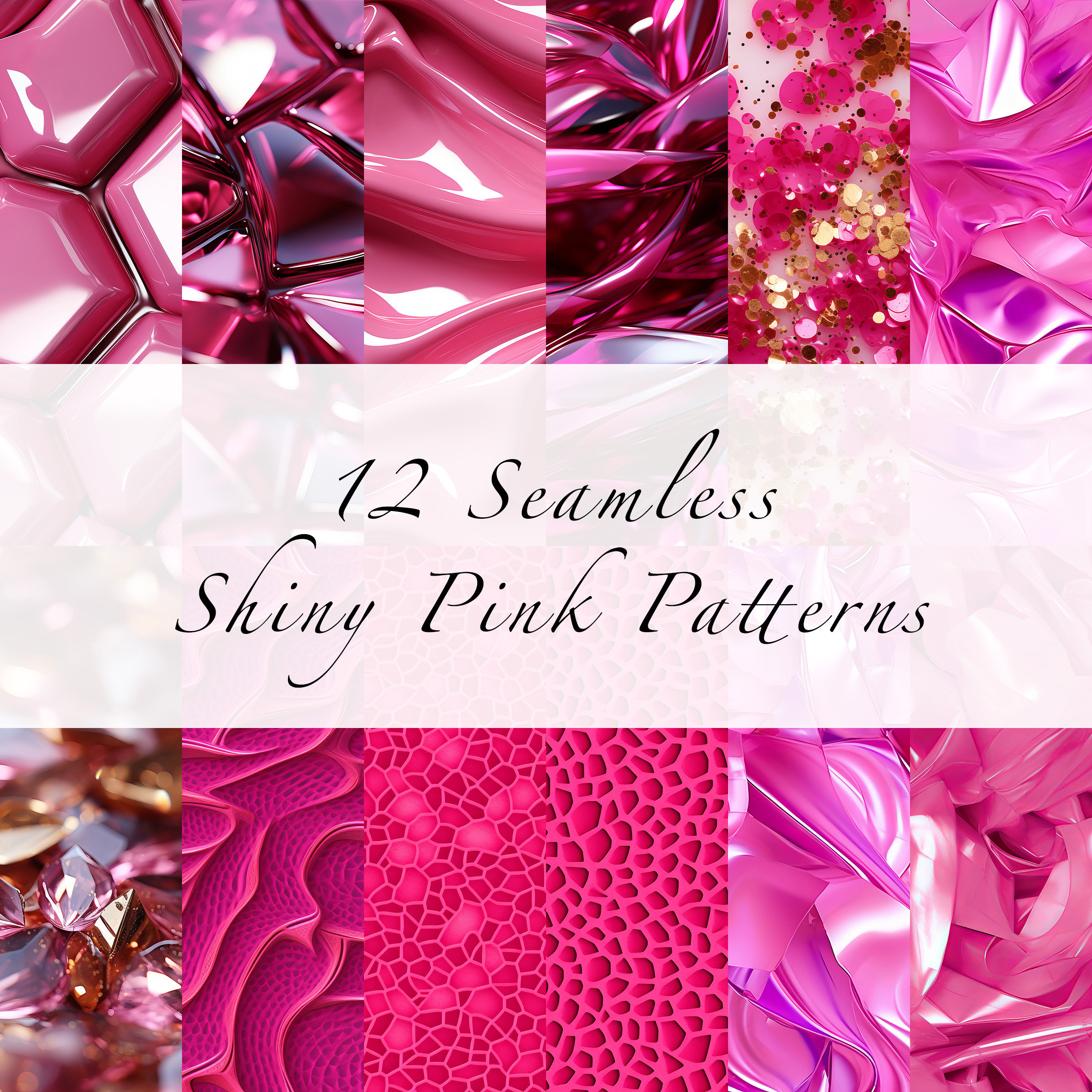 Pink Seamless Patterns | Pink Glitter, Gems, Shimmer, Sequins, Shine ...