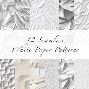 Papier numérique texturé blanc | Motifs numériques transparents en papier blanc | Téléchargement instantané | Faire-part| Arrière-plans | Scrapbooking
