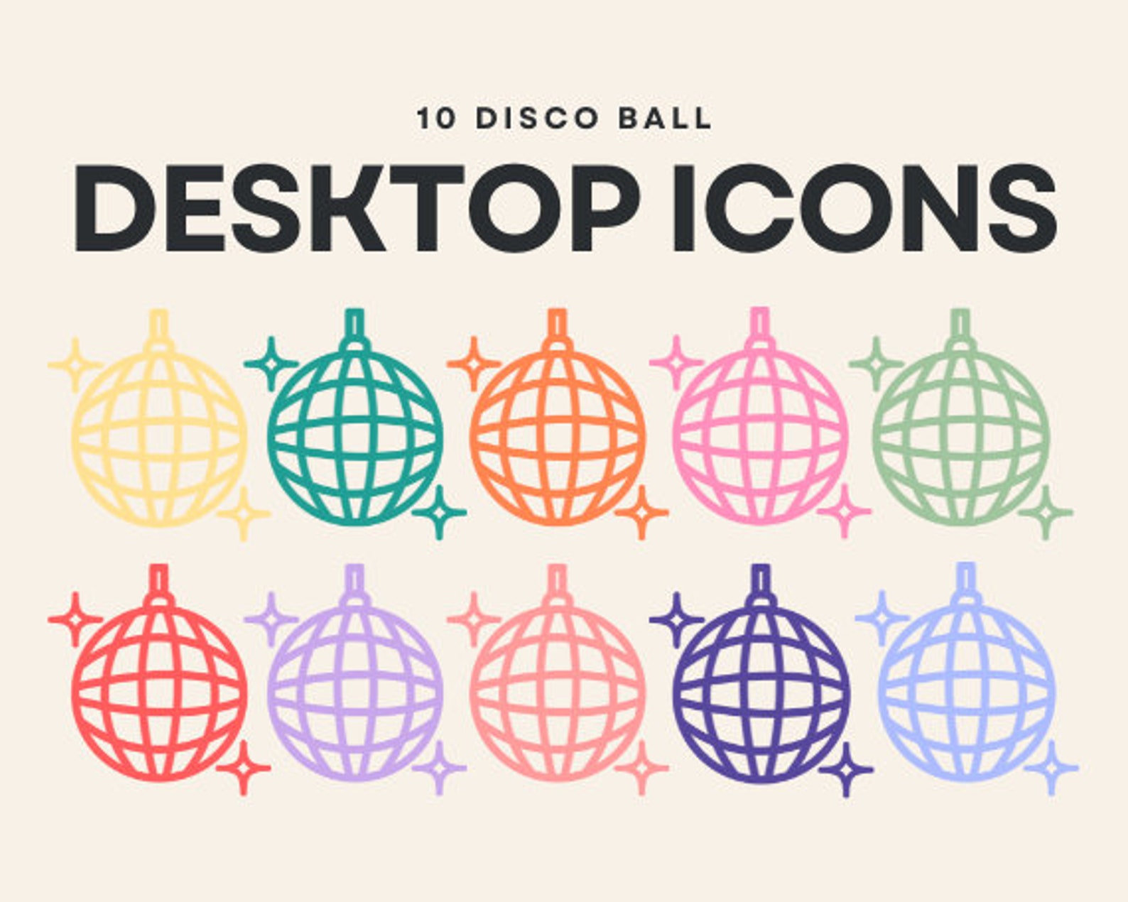 10 Disco Ball Desktop Folder Icons for Mac - Etsy