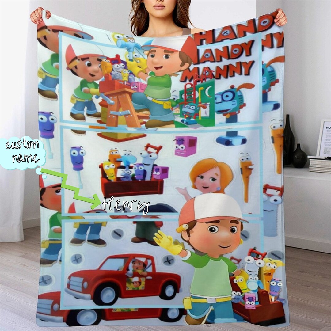 Customized Disney Handy Manny Blanket Personalized Flannel Couch Nap ...