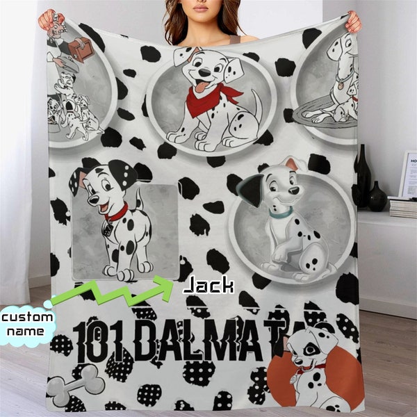 Couverture personnalisée des 101 dalmatiens, en flanelle, pour canapé, sieste, literie, confortable, pour noël, chambre à coucher, cadeau d'anniversaire