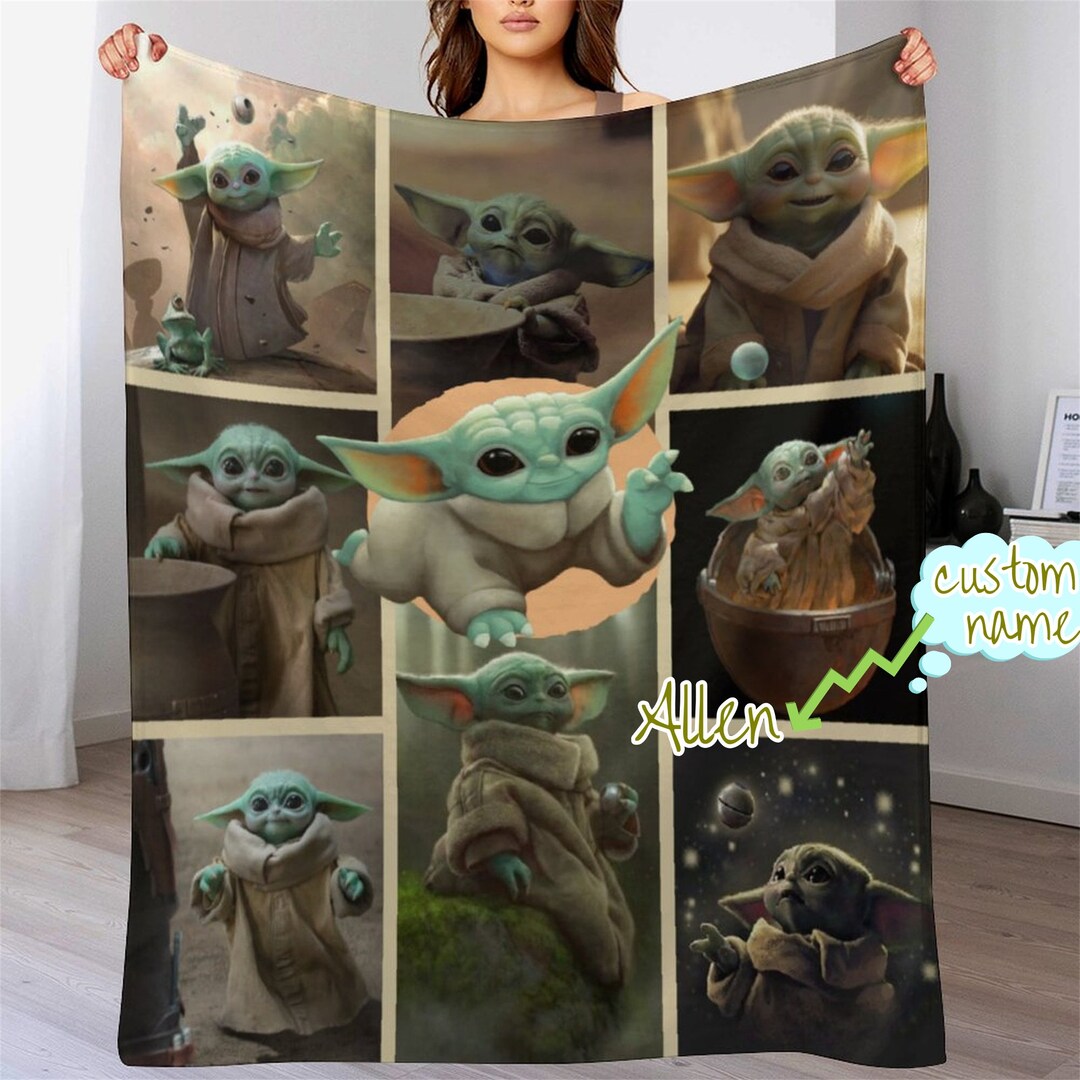 Customized Baby Yoda Blanket Personalized Flannel Couch Nap Blanket ...