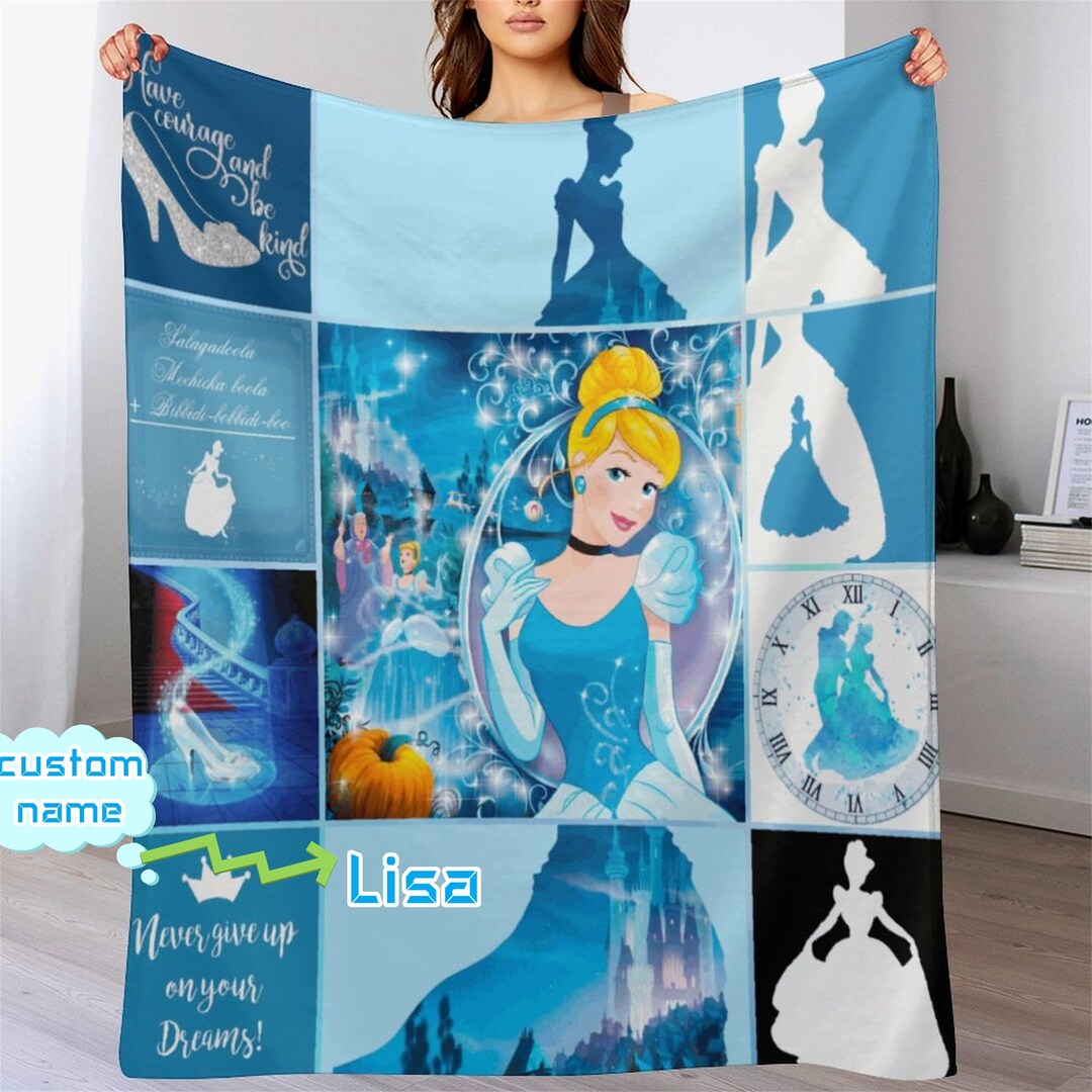 Customized Disney Cinderella Blanket Personalized Flannel Couch Nap ...