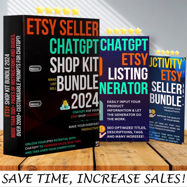 Etsy Seller Chatgpt Shop Kit Bundle 2024 - Chatgpt Etsy Listing Generator - Tools for Etsy Sellers, Productivity, Etsy Ai, Digital Download