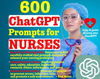 600 ChatGPT Prompts for Nurses - Elevate Care, Master Skills, Excel in Your Profession!, nursing research, Copy Paste ai prompts chatgpt