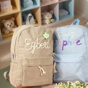 Sac à dos personnalisé brodé pour tout-petits cartable personnalisé avec nom d'enfants Sac à dos personnalisé pour enfants avec nom de retour à l'école cadeaux pour enfants