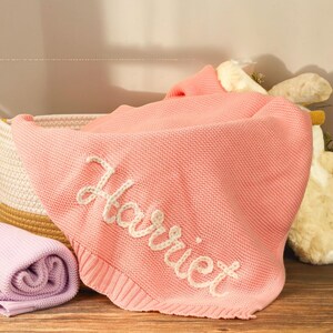 Gepersonaliseerde geborduurde babydeken cadeau peuter deken cadeau aangepaste naam kind deken cadeau gezellige katoenen pasgeboren deken baby shower deken
