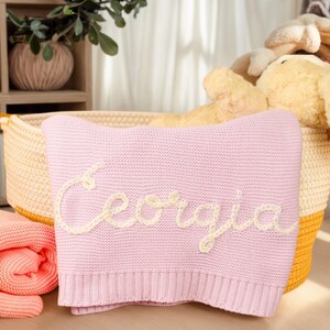 Gepersonaliseerde geborduurde babydeken cadeau peuter deken cadeau aangepaste naam kind deken cadeau gezellige katoenen pasgeboren deken baby shower deken