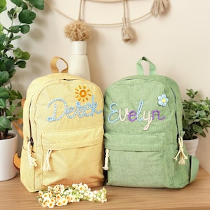 Sac à dos personnalisé brodé pour tout-petits cartable personnalisé avec nom d'enfants Sac à dos personnalisé pour enfants avec nom de retour à l'école cadeaux pour enfants