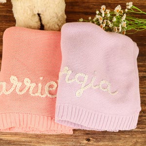 Gepersonaliseerde geborduurde babydeken cadeau peuter deken cadeau aangepaste naam kind deken cadeau gezellige katoenen pasgeboren deken baby shower deken