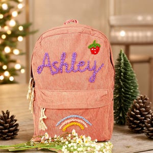 Sac à dos personnalisé brodé pour tout-petits cartable personnalisé avec nom d'enfants Sac à dos personnalisé pour enfants avec nom de retour à l'école cadeaux pour enfants
