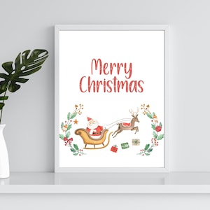 Christmas printable, JOY wall art, Merry Christmas Wall Art, Holiday Prints, Christmas decoration, Christmas Art Prints, Holiday Decor,Santa