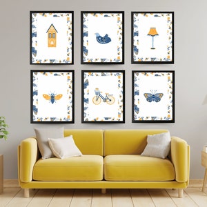 Scandinavian Art Norwegian Folk Art Floral Animal Print Set of 12 Nordic Wall Art Bedroom Living Room Home Cafe Decor 12 PNGs