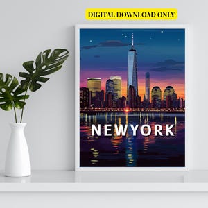 NEWYORK One World Trade Center, New York Print, World Trade Center Art, Cityscape Wall Art, Digital Art, Travel Poster DIGITAL DOWNLOAD