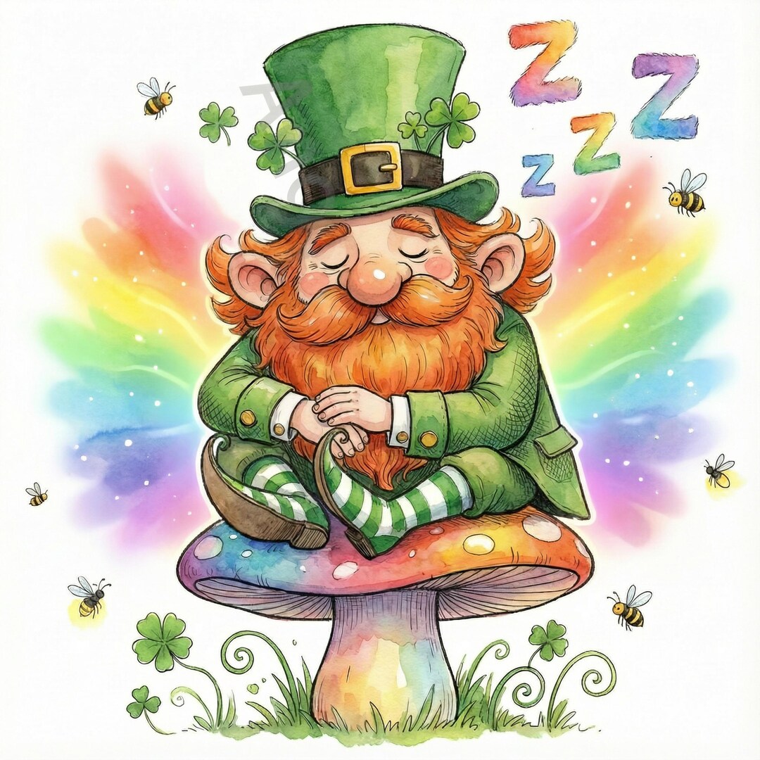 Whimsy Patrick Leprechaun St. Patrick's Day Clip Art, Whimsical PNG Set (digital ...