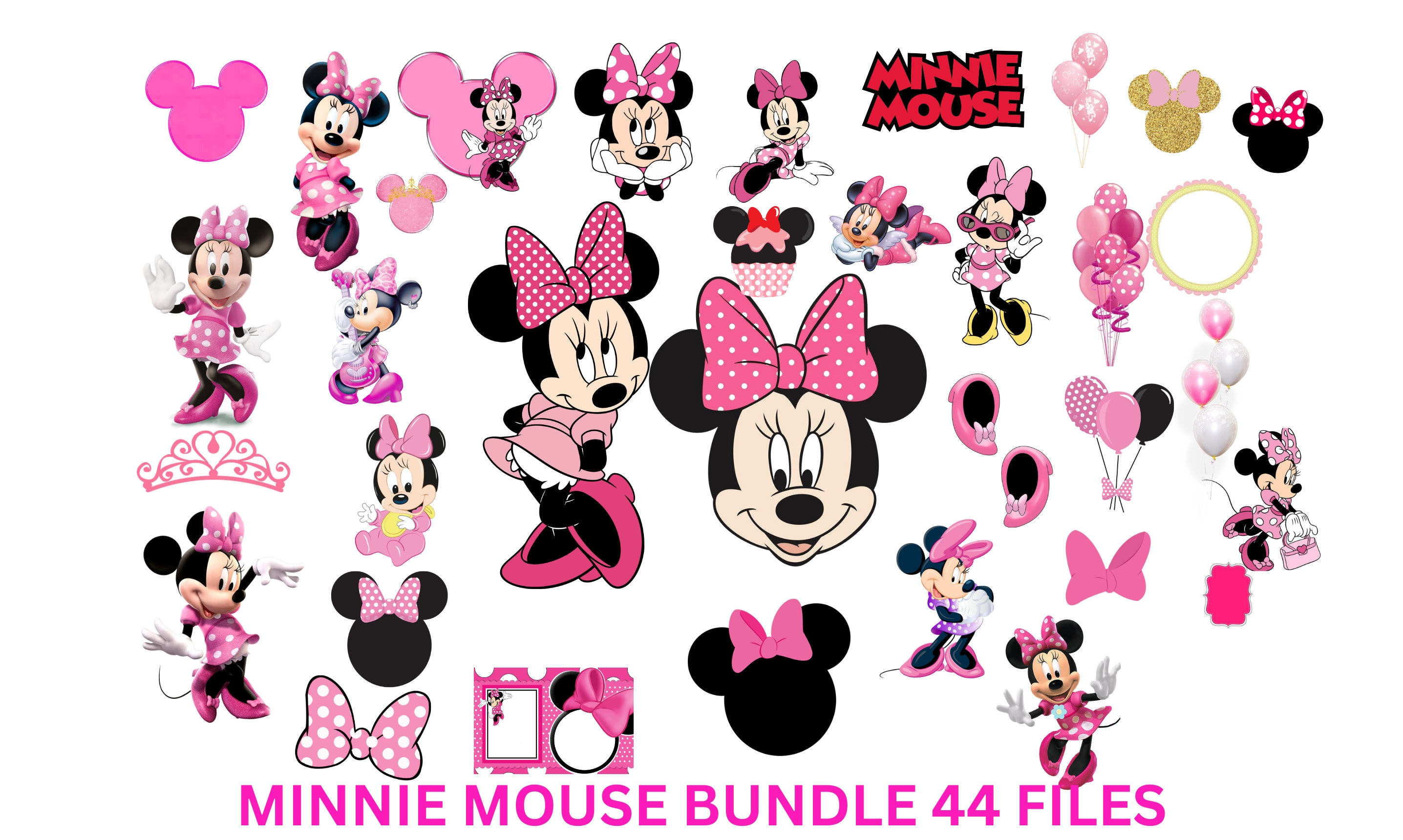 Mickey & Minnie Mouse Iron on Patch Sew Applique Set Patches 