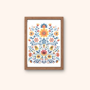 Folk Art Flower Print: Mexican Home Decor (Digital Download)