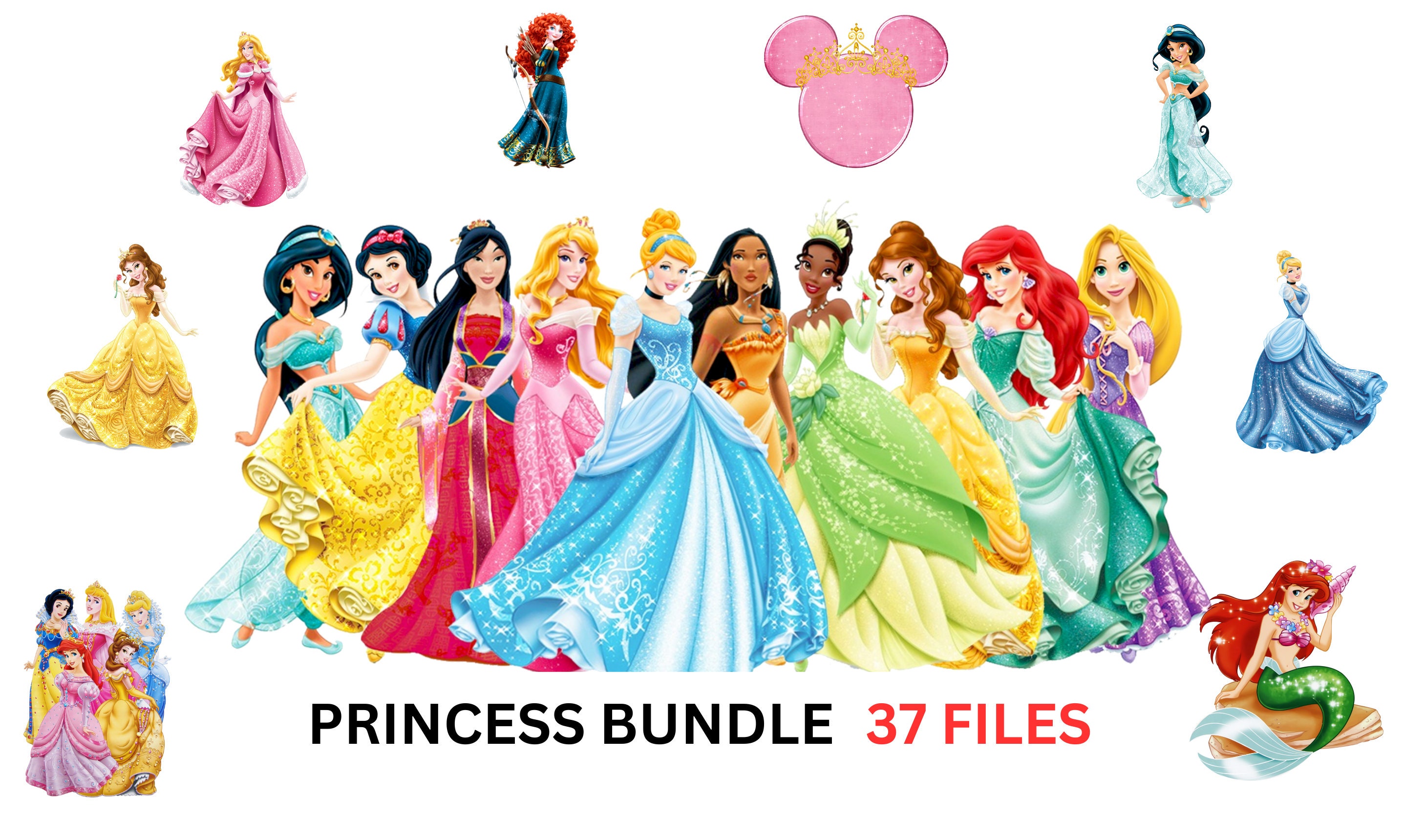 Snow White Cinderella Aurora Ariel Belle Jasmine Archives ⋆ Bespoke Graphics