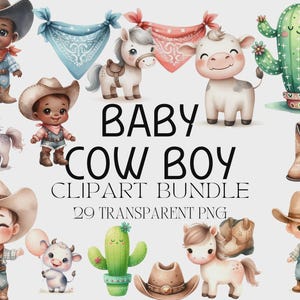 Watercolor Baby Cowboy Clipart: Rustic Horse & Boots (Digital Download)