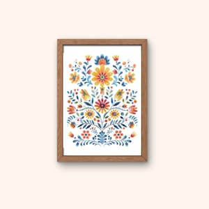Folk Art Flower Print: Mexican Home Decor (Digital Download)