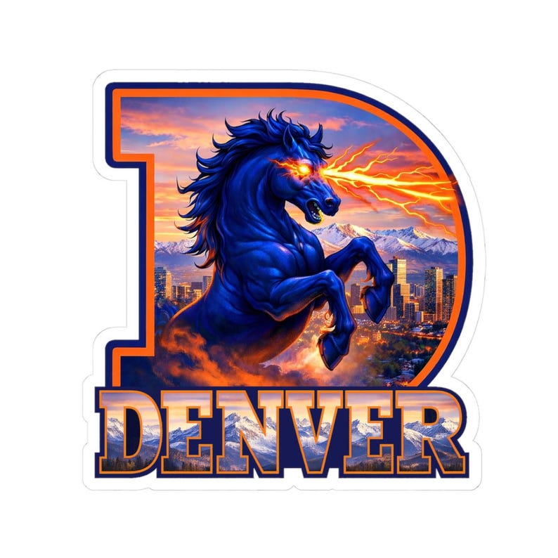 Denver Broncos Blucifer Kiss-cut Sticker - Etsy