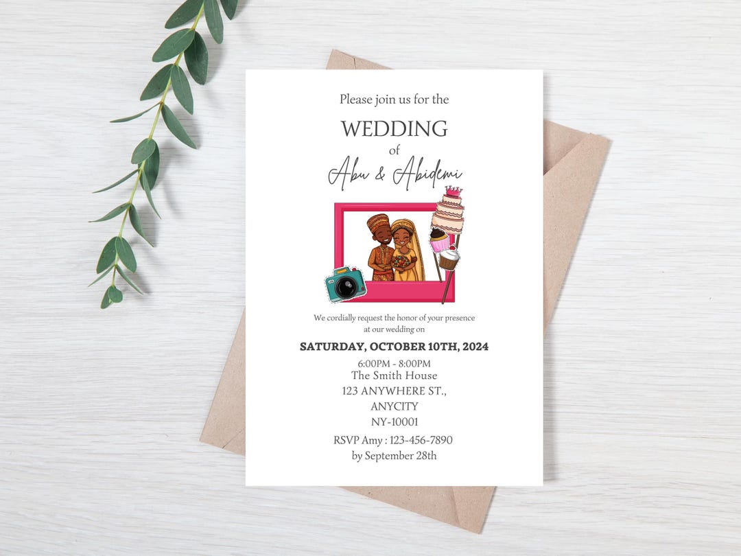 African Wedding Invitation, African Themed Wedding Invitations, African ...