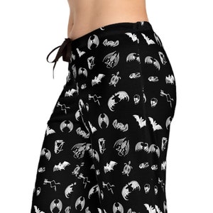 Bats & Bones Women&#39;s Pajama Pants | Matching Pajama Pants | Skeletons and Bat Wings Print | Pajama Pants for Women