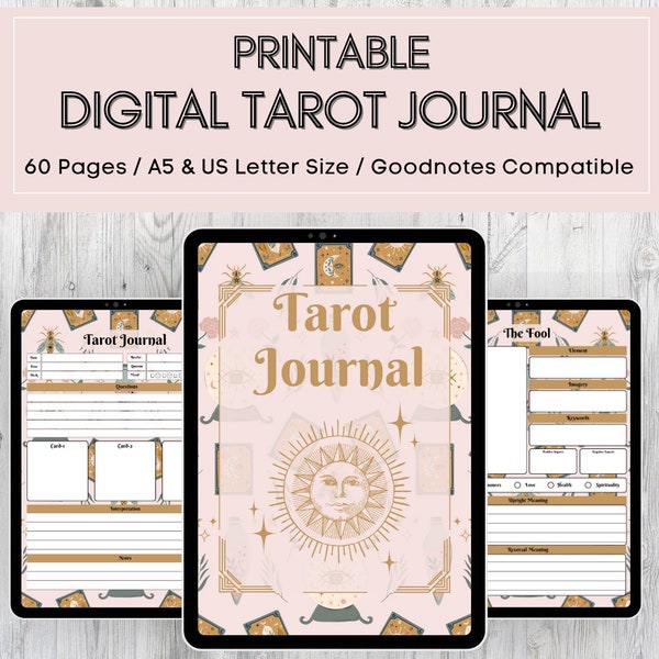 Digital Tarot Journal | Tarot Journal Printable | Tarot Reading Journal | Witchy Planner | Tarot Planner | Goodnotes Planner